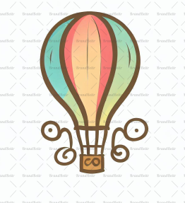 Verspielter Heißluftballon